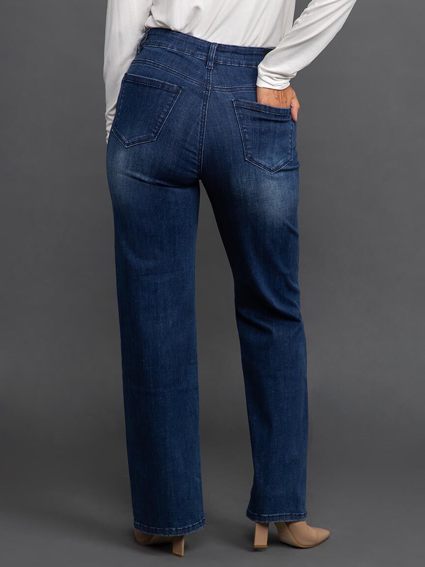 Wide Leg Jeans with Center Seam Image 4